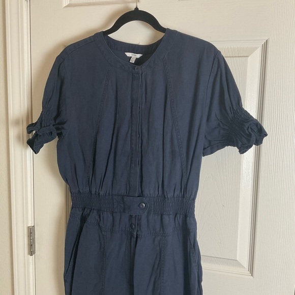 Joie Women's Navy Jumpsuit linen blend size large - Picture 3 of 16
